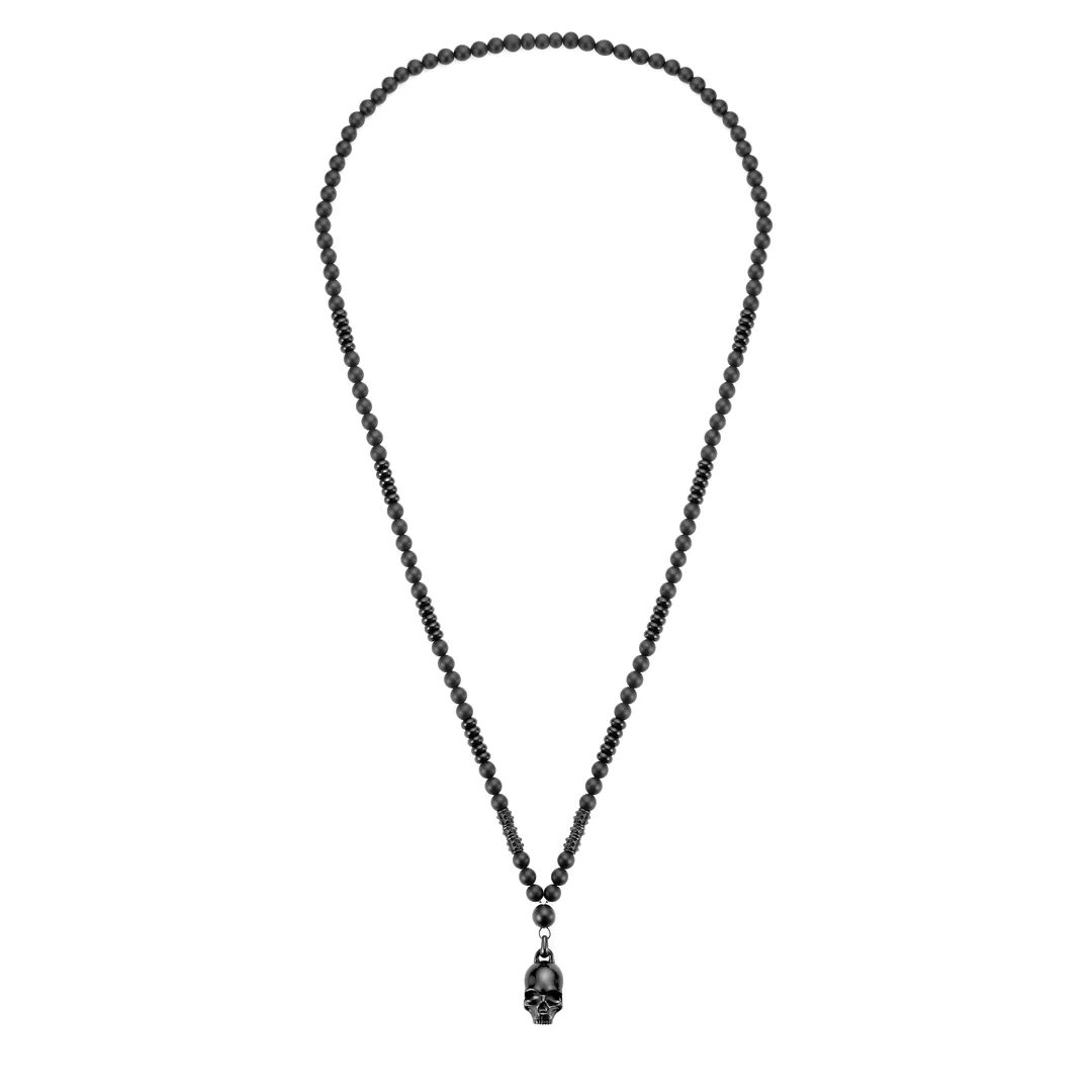 Memento Mori Long Skull Beaded Necklace - Image 3